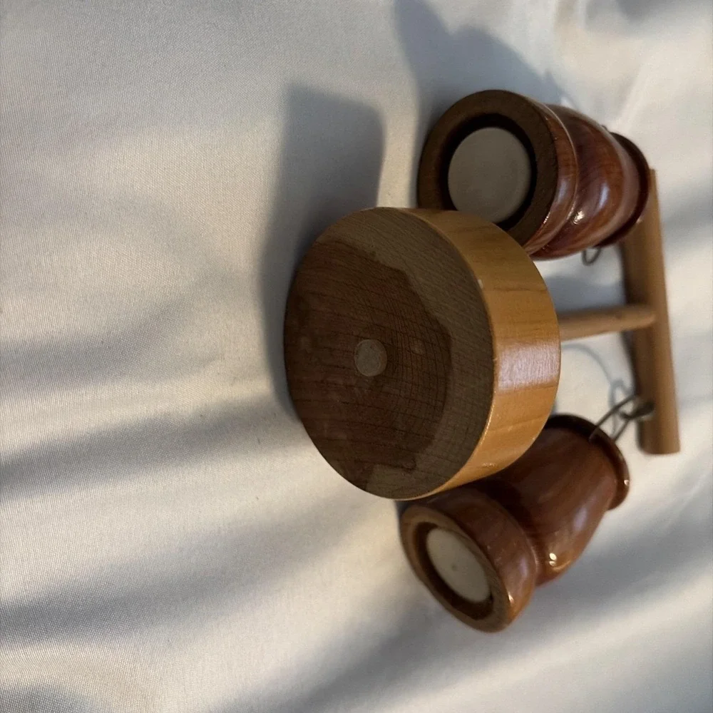 Wooden Lanterns‎ Hanging Salt And Pepper Shakers With Stand Vintage